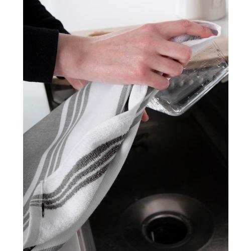 All-Clad Dual-Purpose Kitchen Towels: Highly Absorbent - 100% Cotton, 17x30 Dish Towels for Cleaning & Drying Dishes & Glassware, 3-Pack, Pewter