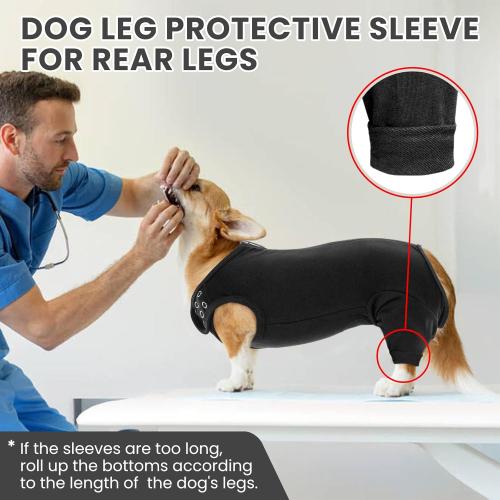 Nanaki Dog Wound Care Shirt, Leg Sleeves to Stop Licking Rear Leg and Abdomen, Surgery Suit for Female Spay, Onesie for Surgery Female, Surgical Recovery Suit Wound Heal Clothes