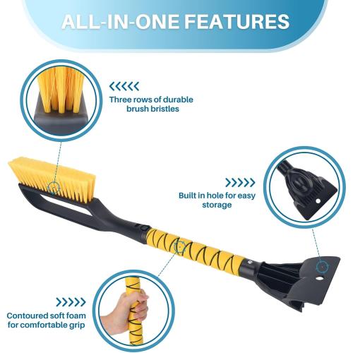 KeFanta Ice Scrapers for Car Windshield, 2 Pack 27'' Snow Removal Brush for SUV and Truck Window, Automotive Winter Accessories