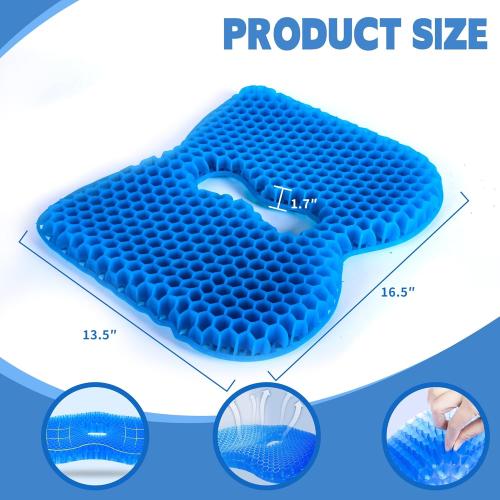 Kayak Seat Cushion, Anti Slip Thicken Gel Kayak Seat Pad Breathable Waterproof Kayak Cushion for Kayaks Canoe and Boat, Lifetime Kayak Accessories Equipment Gear for Fishing Kayak (Blue 2 Packs)
