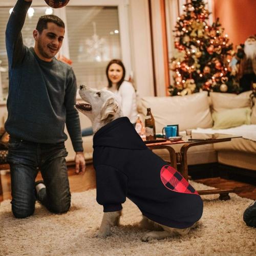 Dog Hoodie Sweater for Dogs Pet Clothes Black Buffalo Plaid Warm and Soft Breathable Cozy(XL)