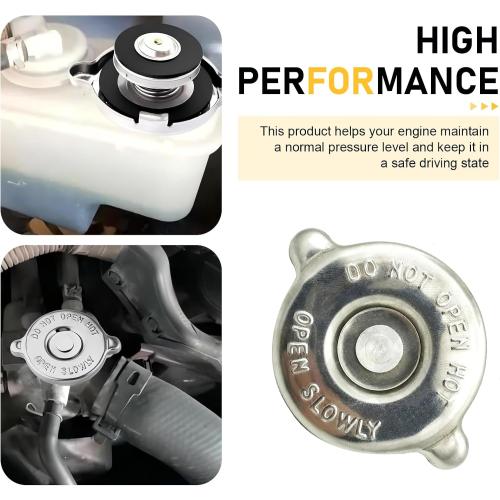 Car Radiator Cap, Metal Scratch-resistant Rust-proof Radiator Protective Cover, T16 T18 Leak-proof Vehicle Water Tank Seal Tool, Universal for Most Vehicles (Silver)