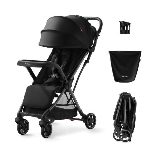 Momcozy ClickGo Lightweight Stroller, Compact Travel Stroller for Airplane with One-Click Fold, Baby Strollers and Toddler Stroller with Large Canopy for Kids from 0 Months, Extendable UPF50  Canopy