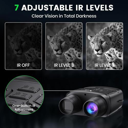 Night Vision Goggles, 4K Night Vision Binoculars for Adults with 5000mAh Battery, 3 HD Screen & 32GB Card for Hunting, Wildlife Observation, Security