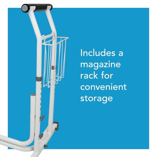 Carex Toilet Safety Rails, Adjustable Toilet Safety Frame with Handles for Elderly, Handicap, or Disabled, Heavy-Duty Non-Slip Grab Bar, with Padded Handles and Aluminum Frame for Bathroom Stability