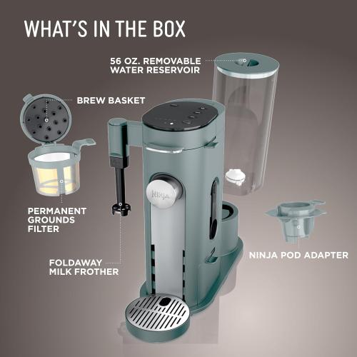 Ninja Pods & Grounds Coffee Maker, K-Cup Compatible, Sage Green, PB051SG