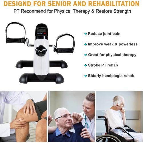 Pedal Exerciser Stationary Under Desk Mini Exercise Bike - Peddler Exerciser with LCD Display, Foot Pedal Exerciser for Seniors,Arm/Leg Exercise