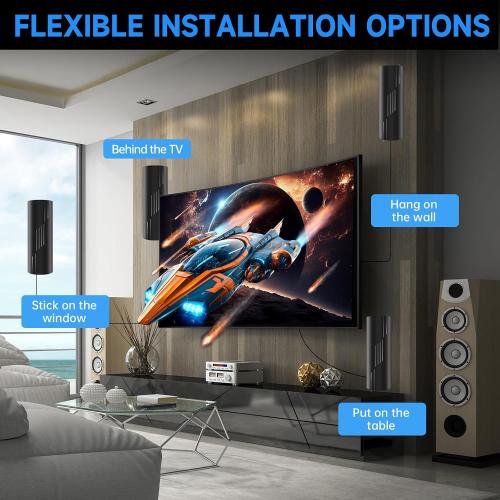 5000  Miles Range TV Antenna,2026 Digital TV Antenna Indoor Outdoor with Strongest Amplifier,360° Reception HDTV Antenna for Local Channels for Smart and Old TVs-38ft Coax Cable-Support 8K 4K 1080p