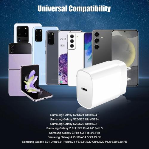 Super Fast Samsung Charger 25W USB C Android Phone Charger Block,2Pack 10FT Long Samsung Charger Fast Charging Cord Type C Wall Chargers for SamsungGalaxy S25 Ultra/S25/S24 /S23/S22 FE/S21/S20/A54/A16