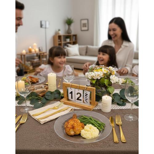 bUCLA 100Pieces Clear Plastic Plates -10.25inch Disposable Dinner Plates- Premium Weddings& Party Plates