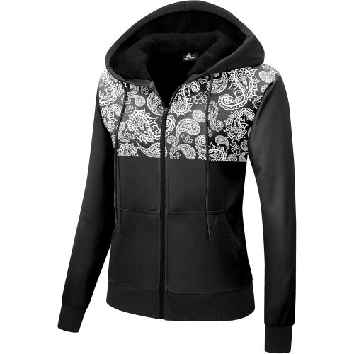 Size L...Hoodies for Women Winter Warm Thick Sherpa Lined Fleece Sweatshirt - Full Zip Up Tie Dye Hooded Jacket