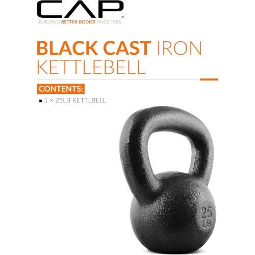 CAP Barbell Cast Iron Kettlebell - Coated Options, Singles and Sets, Multiple Weight Choices