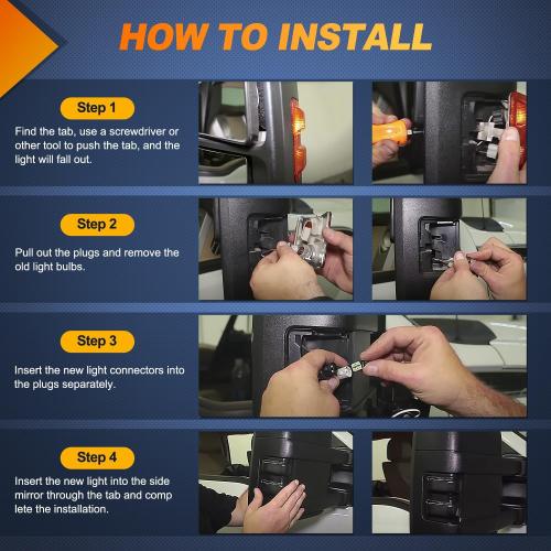 Nilight Side Mirror Marker Light Switchback Amber Turn Signals Lights White Parking Lamp Smoked Lens Plug and Play Compatible With 2008-2016 Ford F250 F350 F450 F550 Super Duty