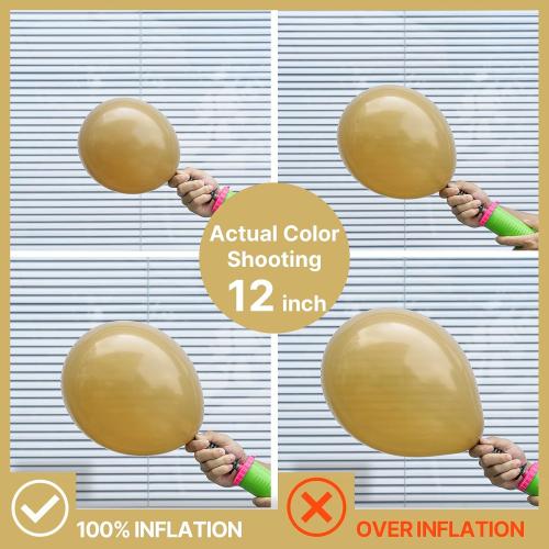 PartyWoo Tan Balloons 100 pcs 12 Inch Light Brown Neutral Boho Coffee Latex Helium Balloons for Wedding Baby Shower Gender Reveal Graduation Safari Woodland Birthday Party Decorations Tan-F19