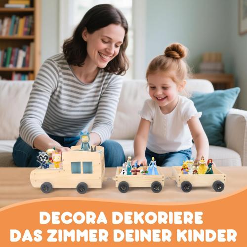 Airplane Toy Storage Shelf for Toniebox(Only Shelf), Figures | Holds 20-50 Tonies Characters with Charging Slot Organizer, Wooden Display Shelf for Bedroom & Playroom