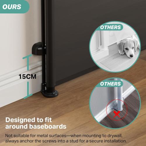 Cumbor Retractable Baby Gates for Stairs, Mom Choice Award Winner-55 Wide Mesh Dog Gate for Doorways, 34 Tall Easy to Use Pet Fence for The House, Toddler Safety Essentials Indoor&Outdoor, white