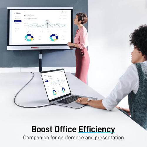 acer USB C to HDMI Cable for Home Office 6.6FT (4K@60Hz), Thunderbolt 4/3 Compatible, High-Speed Type C to HDMI 2.0 Braided Cord for MacBook, iPhone 17/16 Pro/Max, iMac, iPad Pro, Galaxy S25, Surface