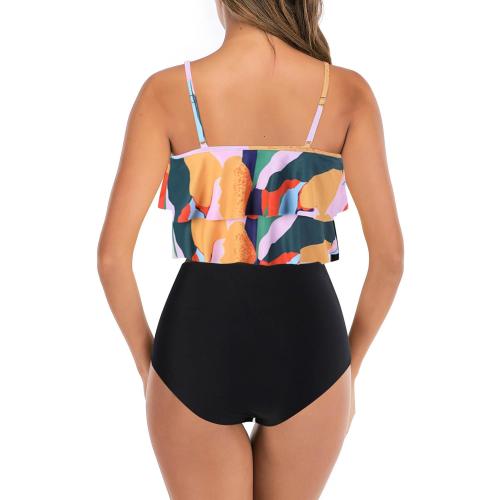 Size M....Womens Tankini Swimsuits Ruffled Tank Top Tummy Control Floral Modest Swimwear High Waisted Bikini