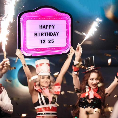 LED Letter Bottle Service Sign with Two Sets of Letters and Numbers that Can Be Freely Edited in Combination, Hand Holding Light Box Sign for Party, Bar & Night Club Birthday Parties