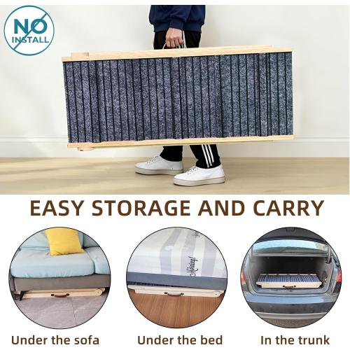 ZJSF Dog Ramp for Bed,Foldable Wooden Portable Non-Slip Dog Ramp for Couch,Small to Large Pet Ramp for Cars,Stairs with High Traction Mat,6 Adjustable Height from 13.5 to 30,Supports up to 230lbs