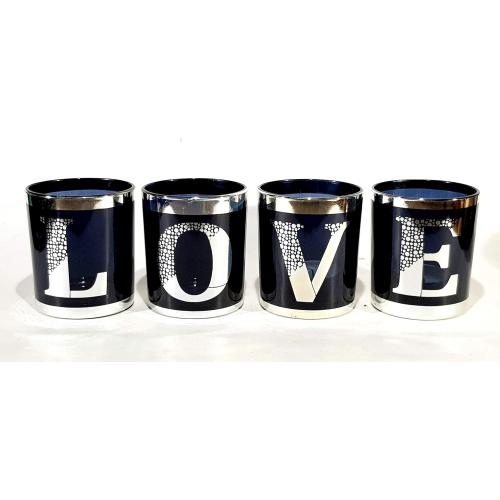 eSplanade Tea Light Tealight Candle Holders - Votive Candle Holders - Valentines Day/Party Decor/Home Decor/Anniversary - Set of 4 (Silver)