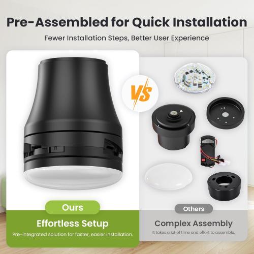 Ceiling Fans with Lights and Remote: 52 Inch Modern Black Ceiling Fan, Low Profile Flush Mount, Quiet Reversible DC Motor & 3CCT Dimmable LED for Bedroom Living Room Kitchen Indoor Outdoor