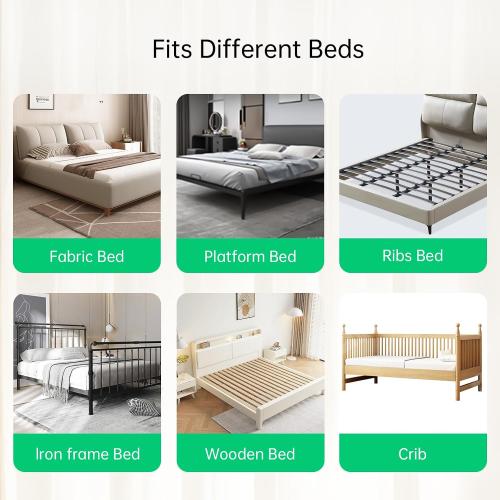 UPGOGO Folding Bed Rail for Toddlers,Baby Bed Rail Guard with Reinforced Anchor Safety System,Fit Bunk,Full Size,Queen,King,Twin(Grey,59x23.6)