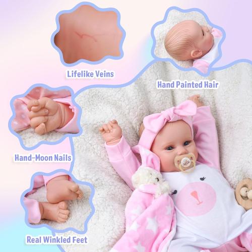 BABESIDE Reborn Baby Dolls, 20Inch Cute Soft Vinyl Realistic-Newborn Baby Doll Poseable Real Life Lifelike Baby Dolls w/Doll Accessories for 3  Year Old Girls