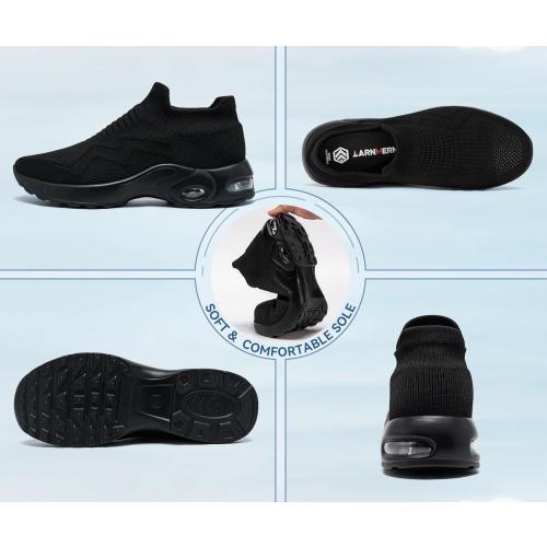 size 7 LARNMERN Steel Toe Sneakers for Women Slip On Safety Toe Work Shoes Air Cushion Walking Casual Shoes Lightweight Comfortable