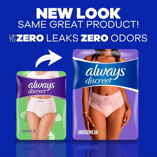 Always Discreet Incontinence Underwear for Women Maximum Absorbency, S/M, 42 Count (Packaging May Vary)