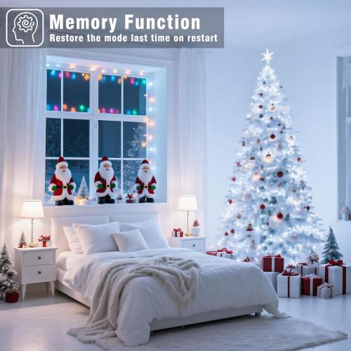 100FT 300 LED Outdoor String Lights, Connectable Christmas Lights Indoor Waterproof with 8 Modes, Plug in Twinkle Fairy Lights Clear Wire for Bedroom Home Wedding Patio Decorations, White