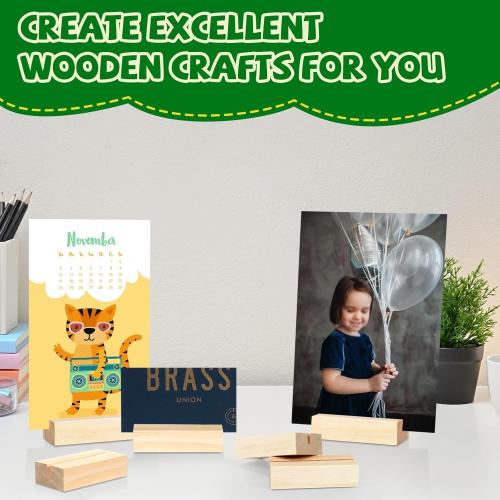 15Pcs 2.75x1.38 Inches Wood Table Number Stands, Wooden Place Card Holders