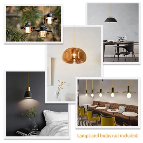 Helunsi 32.8ft Cloth Covered Lamp Cord, 18 AWG 2 Conductor Gold Vintage Electrical Cord Braided Electrical Wire, 18 Gauge Round Rayon Fabric Covered Wire for DIY Antique Industrial Lighting Project