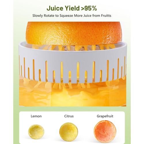 Electric Citrus Juicer, Automatic Orange Juicer Squeezer with Power Cord, Portable Juicer with Cleaning Brush for Lemon, Grapefruit, High Juice Yield, One Touch Operation, Easy to Clean