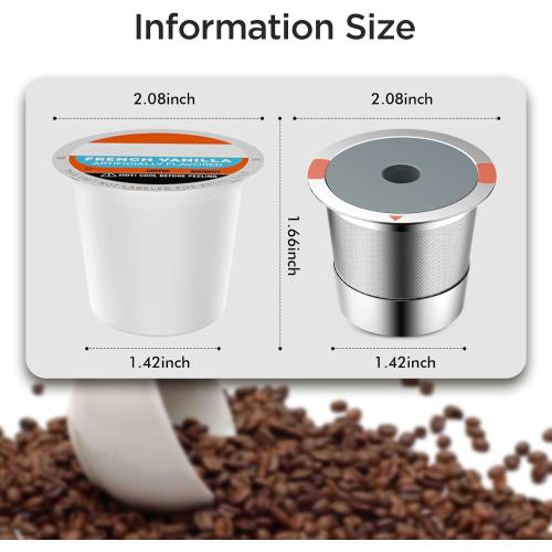 Reusable K Cups and Coffee Pods,Universal Stainless Steel K Cups for Keurig 2.0 and 1.0 Coffee Makers Machine Non-BPA(1pack)
