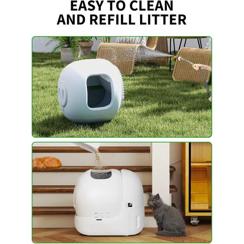 PETKIT PuraMax 2 Automatic Self-Cleaning Cat Litter Box, App Control Automatic Litter Box with Safety Sensors, Odor Free & Anti-Leakage Basic Bundle Includes Trash Bags,2.4G WiFi & Low Entrance