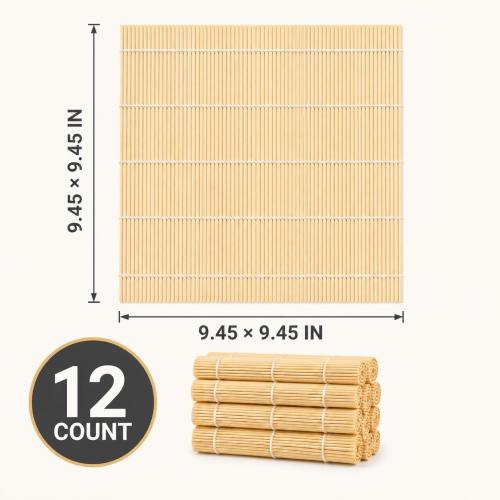 Hoolerry 12 Pcs Sushi Rolling Mat Bulk, Bamboo Sushi Making Roller