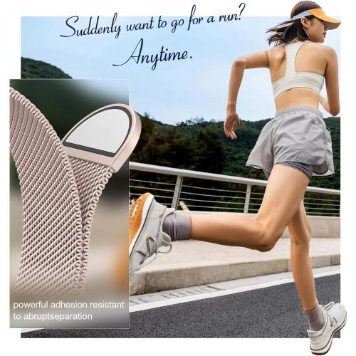 BELONGME 3 Pack Mesh Loop Compatible with Apple Watch Bands for Women Men 40mm 41mm 38mm 42mm 44mm 45mm 49mm 46mm Series 11 10 9 8 7 6 5 4 Ultra3 SE3 2, Stainless Steel Metal Magnetic Strap for iWatch