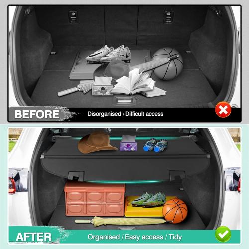 Powerty Cargo Cover for Mazda CX5 CX-5 2017-2024 2025 Accessories Retractable Trunk Cover Waterproof Trunk Security Cover Shielding Shade No Gap