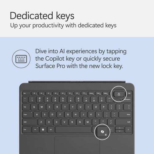 Microsoft Surface Pro Keyboard for Surface Device, Keyboard Only, Alcantara Material, Slate
