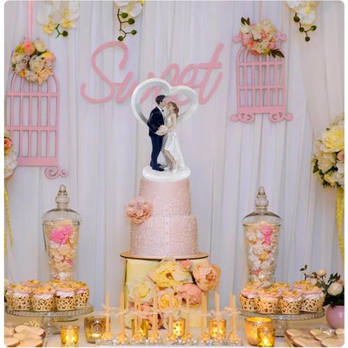 4.5 Wedding Cake Toppers Bride and Groom Figures Ornament Love Gifts Party Decor
