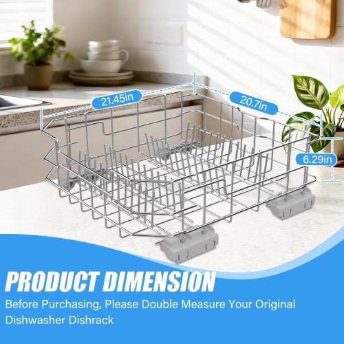 UPGRADED WD28X26099 Dishwasher Lower Rack Compatible with GE Dishwasher Rack Replacement,WD28X34744 WD28X10346 Ge Bottom Rack Parts GDT535PSM0SS GDF510PSM0SS GDF630PSM0SS Dishrack With Wheels