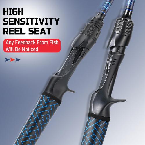 Sougayilang Fishing Rods,IM7 Graphite Spinning Rod & Casting Rod, Stainless Steel Guides, SuperPolymer Handle,“S” Style Hook Keeper