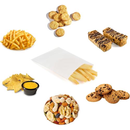 3x5 Inches Mini Size White Kraft Paper Bags for Bakery Cookies Treats Snacks Popcorn Small Gift bag