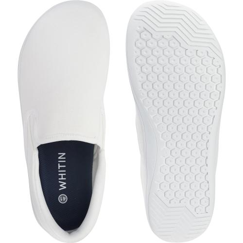 Size 39 Color White WHITIN Men's Wide Toe Box Slip on Barefoot Shoes | Minimalist Sneakers | Zero Drop Sole