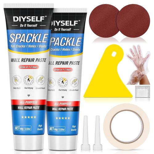 DIYSELF 9 Pack Drywall Repair Kit Spackle Fast-Drying Concrete Crack Filler