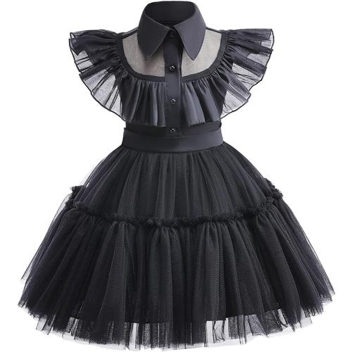 Toddler Baby Girls Black Dress Kids Black Party Costume 1-2 Years