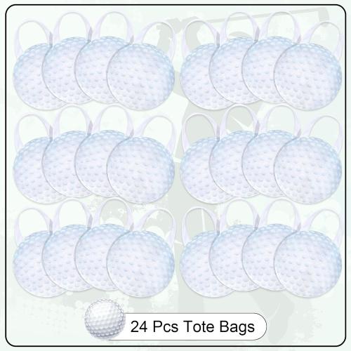 Shihanee 24 Pcs Golf Party Favor Bags Ball Themed Party Non Woven Goodie Candy Bags Sport Game Treat Handbags Golf Gift Handbags for Sports Theme Parties Supplies