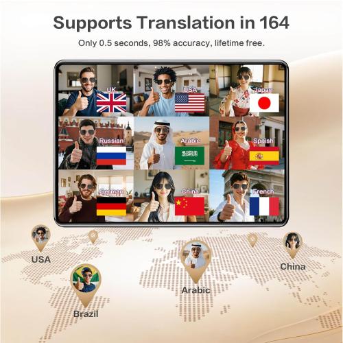 AI Smart Glasses with Chat GPT, AI Translation Glasses with 164 Language, Classic Aviator Sunglasses with Voice Assistant/AI Calling, IP65 Waterproof, Multifunctional Smart Glasses for Men Women