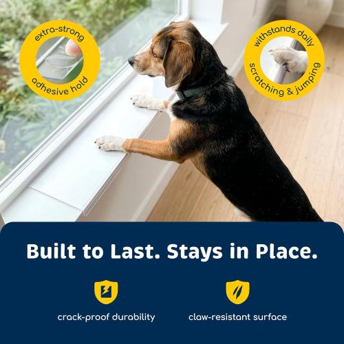 PROTECTO 2-Pack Window Sill Protector from Dogs 35.5 x 5.1 Clear Window Guards from Cats Scratching, Chewing & Clawing | Keep Your Sills Smooth & Paws Safe | Ultra Strong Window Sill Cover Protection
